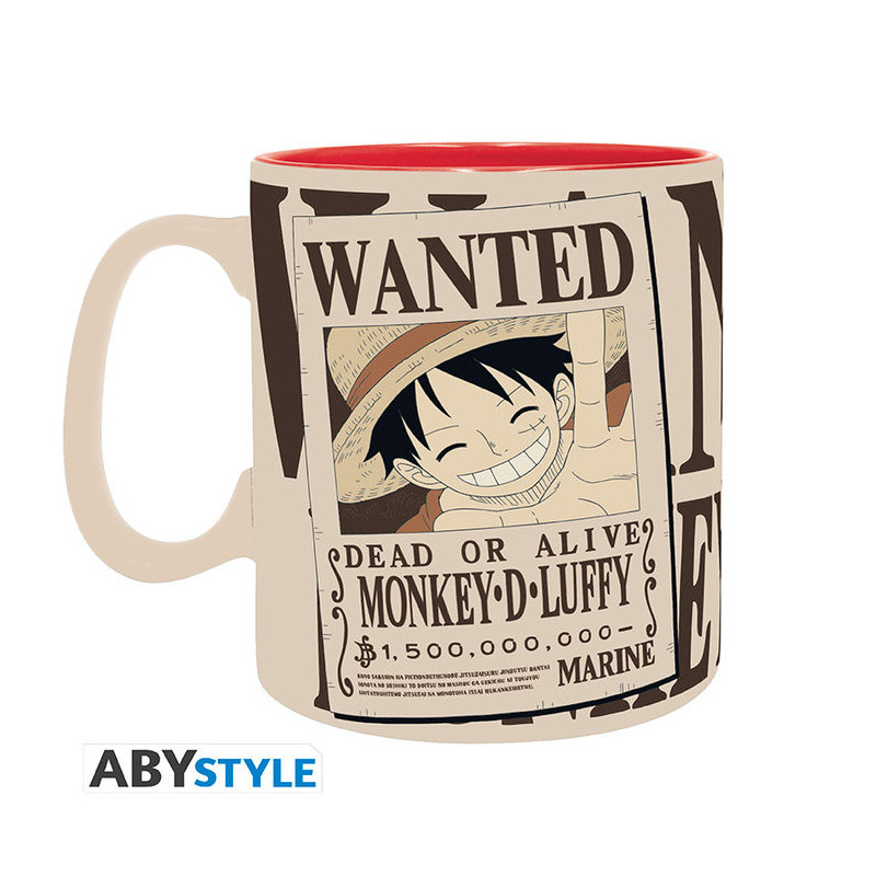 ONE PIECE TAZA 460ML LUFFY & WANTED